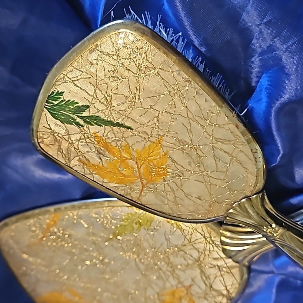 Vanity Set 2 Vintage Silvertone Hairbrush & Hand Mirror - Picture 4 of 5